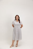 Empire Pleat Dress (Powder Blue Ditsy)