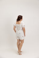 Front Panel Smock-back Romper (Vanilla Embroidery)