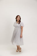 Empire Pleat Dress (Powder Blue Ditsy)