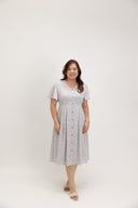 Empire Pleat Dress (Powder Blue Ditsy)