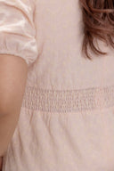 Embroidered Smocked Back Midi Dress (Pink Eyelet)