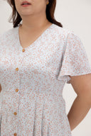 Empire Pleat Dress (Powder Blue Ditsy)
