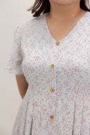 Empire Pleat Dress (Powder Blue Ditsy)