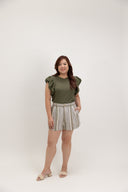 Kinetic Elastic-Back Shorts (Sage Pinstripe)