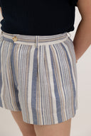 Kinetic Elastic-Back Shorts (Marine Pinstripe)