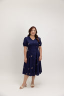 Tenderline Poise Dress (Indigo Embroidery)
