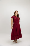 Sunday Soft Pleats Midi Skirt (Fortune Red) - ELTWINE