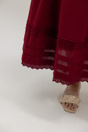 Sunday Soft Pleats Midi Skirt (Fortune Red) - ELTWINE