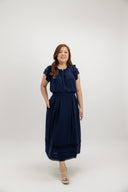 Sunday Soft Pleats Midi Skirt (Midnight Navy) - ELTWINE