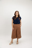 Classic Linen Culottes (Warm Oak) - ELTWINE
