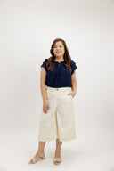 Classic Linen Culottes (Cream) - ELTWINE