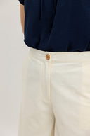Classic Linen Culottes (Cream) - ELTWINE