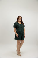 Petalwork 3D Lace Blouse (Evergreen) - ELTWINE