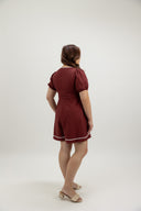 Contour Stitch Romper (Wine Red) - ELTWINE