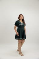 Contour Stitch Romper (Forest Green ) - ELTWINE