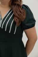 Contour Stitch Romper (Forest Green ) - ELTWINE