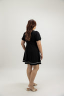 Contour Stitch Romper (Jet Black) - ELTWINE