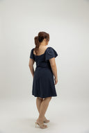 Garden Lace Path Button Dress (Midnight Navy) - ELTWINE