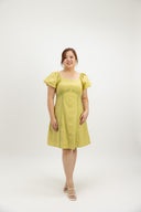 Garden Lace Path Button Dress (Lemon Tart)