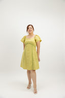 Garden Lace Path Button Dress (Lemon Tart)