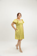 Garden Lace Path Button Dress (Lemon Tart)