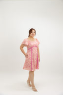 Garden Lace Path Button Dress (Peony Fuchsia) - ELTWINE