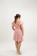 Garden Lace Path Button Dress (Peony Fuchsia) - ELTWINE