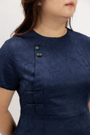 Heritage Charm Knot Romper (Midnight Blue)