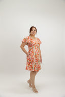 Garden Lace Path Button Dress (Sunset Rose) - ELTWINE