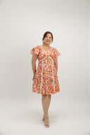 Garden Lace Path Button Dress (Sunset Rose) - ELTWINE
