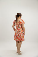 Garden Lace Path Button Dress (Sunset Rose) - ELTWINE