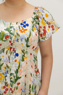 Garden Lace Path Button Dress (Spring Canvas) - ELTWINE