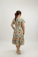 Evelyn Smocked-Waist Midi Dress (Spring Canvas) - ELTWINE