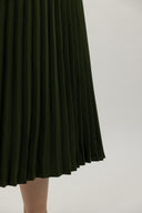 Classic Pleated Midi Dress (Evergreen)