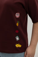 Lucky Charm Édition Limitée Embroidery Unisex Oversize Tee (Red)