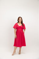 Duality Reversible Midi Dress (Magenta)
