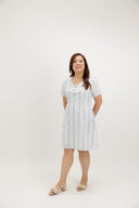 Rosalie Ribbon Front Embroidery Dress (Blush Trail) - ELTWINE