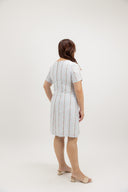 Rosalie Ribbon Front Embroidery Dress (Blush Trail) - ELTWINE