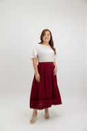 Sunday Soft Pleats Midi Skirt (Fortune Red) - ELTWINE