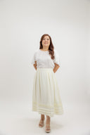 Sunday Soft Pleats Midi Skirt (Cream)