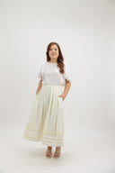 Sunday Soft Pleats Midi Skirt (Cream)