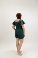 Sweetheart Eyelet Smock Romper (Forest Green) - ELTWINE