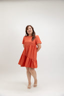 Habour Tiered Tencel Dress (Burnt Orange)
