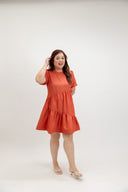 Habour Tiered Tencel Dress (Burnt Orange)