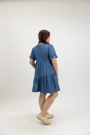 Habour Tiered Tencel Dress (Blue) - ELTWINE