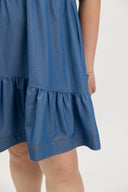 Habour Tiered Tencel Dress (Blue) - ELTWINE