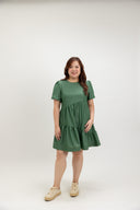 Habour Tiered Tencel Dress (Forest Green) - ELTWINE