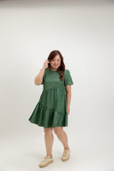 Habour Tiered Tencel Dress (Forest Green) - ELTWINE