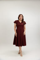 Soft Tailored Skater Dress (Sangria) - ELTWINE