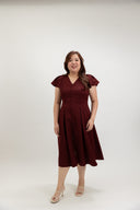 Soft Tailored Skater Dress (Sangria) - ELTWINE